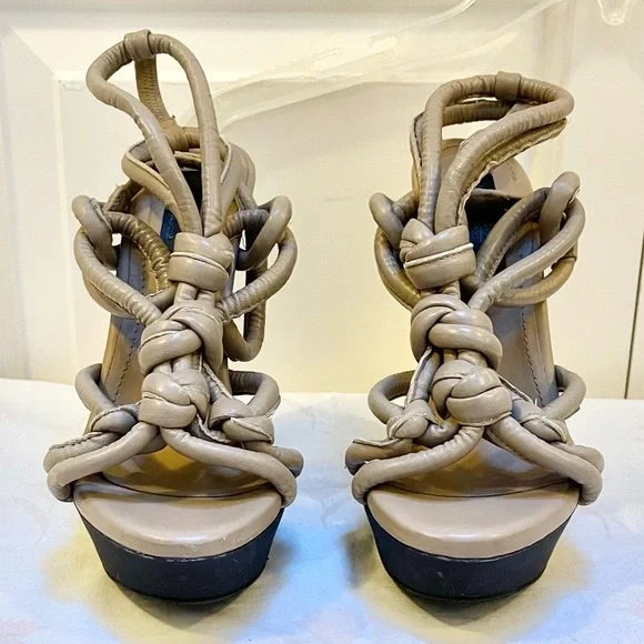 Authentic Burberry Prorsum knotted leather platform sandals - Picture 5 of 14